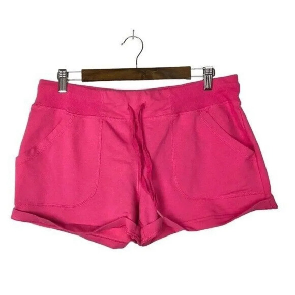Danskin Hot Pink Y2K Sweat Athletic Shorts L - Picture 1 of 3